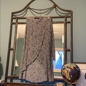 High waist leopard side tie wrap midi skirt